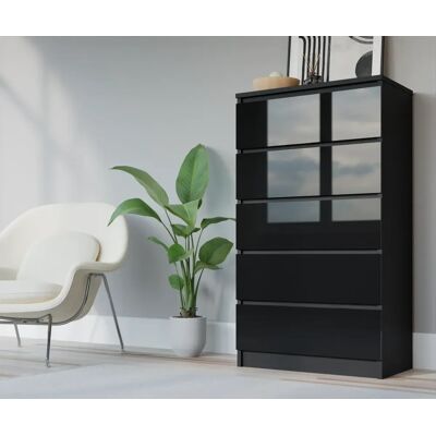 3XE LIVING Arcón 5 szuflad 70x39x125 - Czarny matowy 3XE LIVING Arcón 5 szuflad 70x39x125 - Czarny matowy