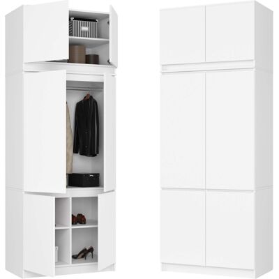 Akord Szafa Na Ubrania Biała 6d 90 Cm Nadstawka Drążek Na Wieszaki 6 Półek Akord Szafa Na Ubrania Biała 6d 90 Cm Nadstawka Drążek Na Wieszaki 6 Półek