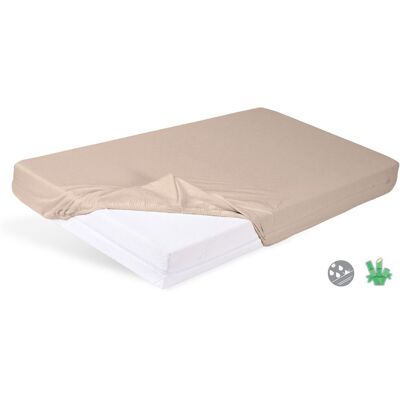 BABY MATEX Prześcieradło nieprzemakalne 70x140 beżowe z gumką Bamboo bambusowe do łóżeczka dziecięce podkład BABY MATEX Prześcieradło nieprzemakalne 70x140 beżowe z gumką Bamboo bambusowe do łóżeczka dziecięce podkład