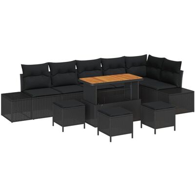 vidaXL 10 Elementowy Zestaw Sof Ogrodowych z Poduszkami Czarne Polirattanowe, Sofa Ogrodowa dwuosobowa z Poduszkami Czarne Polirattanowe, Zestaw Ogrodowy 4.. vidaXL 10 Elementowy Zestaw Sof Ogrodowych z Poduszkami Czarne Polirattanowe, Sofa Ogrodowa dwuosobowa z Poduszkami Czarne Polirattanowe, Zestaw Ogrodowy 4..