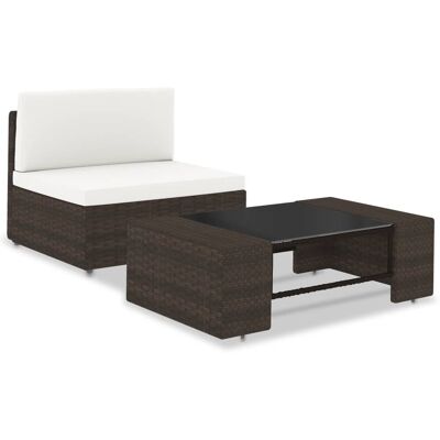 MAISONCHIC Zestaw Mebli Ogrodowych - 2 Sztuki z Rattanu Syntetycznego - Brązowy MAISONCHIC Zestaw Mebli Ogrodowych - 2 Sztuki z Rattanu Syntetycznego - Brązowy