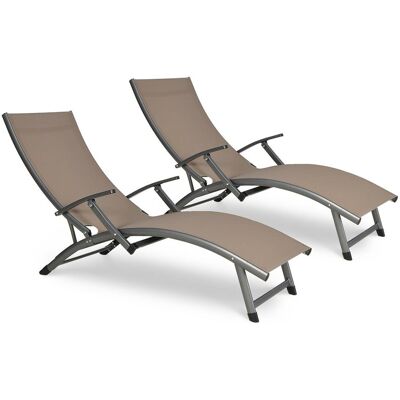 Focus Garden 2X Leżak Ogrodowy Aluminiowy Relax Taupe Focus Garden 2X Leżak Ogrodowy Aluminiowy Relax Taupe