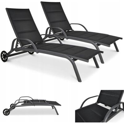 Focus Garden 2x Leżak Ogrodowy Plażowy Aluminium MAJORKA Regulowany na Basen Komplet Focus Garden 2x Leżak Ogrodowy Plażowy Aluminium MAJORKA Regulowany na Basen Komplet