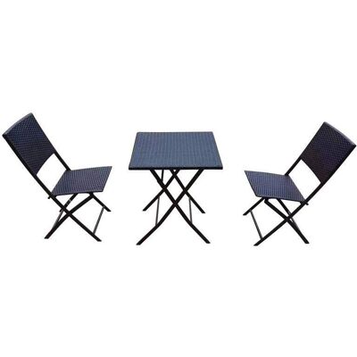 Dajar 46204 Zestaw mebli balkonowych ogrodowych technorattanowych Patio Orlean czarny, stolik +2 krzesła Dajar 46204 Zestaw mebli balkonowych ogrodowych technorattanowych Patio Orlean czarny, stolik +2 krzesła