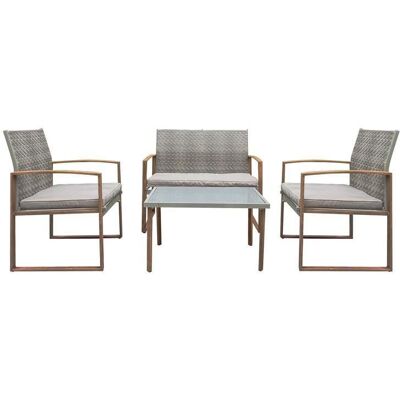 Dajar 46215 Zestaw mebli ogrodowych technorattanowych Patio Emma popiel 4 ele. Dajar 46215 Zestaw mebli ogrodowych technorattanowych Patio Emma popiel 4 ele.