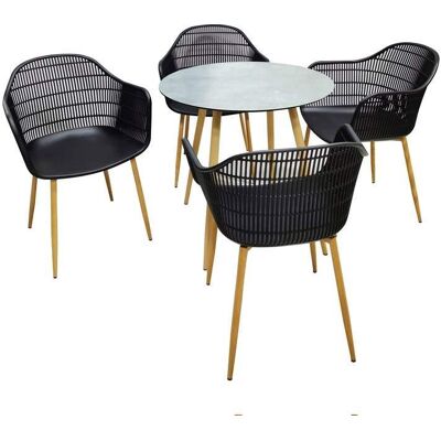 Dajar 47536 Zestaw mebli ogrodowych stół z krzesłami 5 elementów czarny PATIO Dajar 47536 Zestaw mebli ogrodowych stół z krzesłami 5 elementów czarny PATIO
