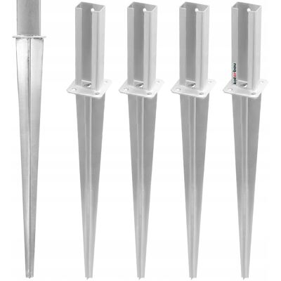 IKRA 4szt Podstawa Słupa Panelowego Ogrodzeniowego Wbijana 60x40 Mm Stopka Kotwa IKRA 4szt Podstawa Słupa Panelowego Ogrodzeniowego Wbijana 60x40 Mm Stopka Kotwa