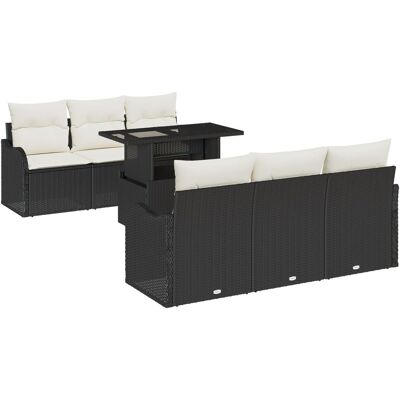 vidaXL 7-częściowy zestaw sofy ogrodowej z poduszkami czarny polirattan, 2-osobowa sofa ogrodowa z miejscem do przechowywania i poduszkami czarny polirattan vidaXL 7-częściowy zestaw sofy ogrodowej z poduszkami czarny polirattan, 2-osobowa sofa ogrodowa z miejscem do przechowywania i poduszkami czarny polirattan