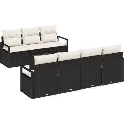 vidaXL 8-częściowy zestaw sof ogrodowych z poduszkami czarny rattan, 2-osobowa sofa ogrodowa z poduszkami czarny rattan vidaXL 8-częściowy zestaw sof ogrodowych z poduszkami czarny rattan, 2-osobowa sofa ogrodowa z poduszkami czarny rattan