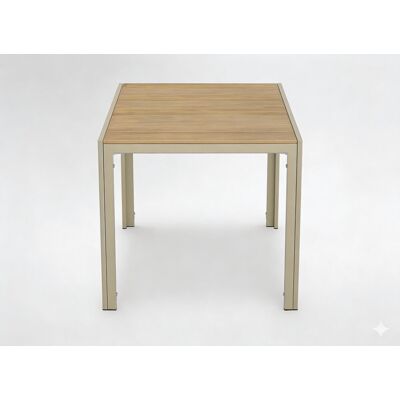 GardenLine Aluminiowy Beżowy Stół Stolik Ogrodowy Kwadratowy Tarasowy Na Balkon GardenLine Aluminiowy Beżowy Stół Stolik Ogrodowy Kwadratowy Tarasowy Na Balkon