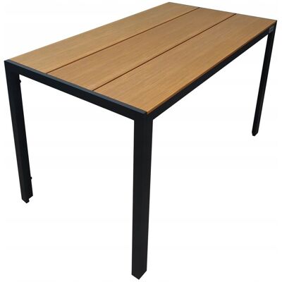 Kontrasto Aluminiowy stół ogrodowy taras blatem polywood Allen Pro 130x70 naturalny Kontrasto Aluminiowy stół ogrodowy taras blatem polywood Allen Pro 130x70 naturalny