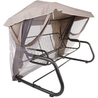 Dach z moskitierą do huśtawki ogrodowej 228 x 126 cm Rimini / Venezia cappucino D031-15CW PATIO Dach z moskitierą do huśtawki ogrodowej 228 x 126 cm Rimini / Venezia cappucino D031-15CW PATIO