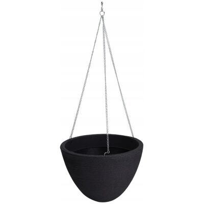 Koopman Doniczka wisząca balkonowa antracytowa plastikowa 33 x 25 cm Koopman Doniczka wisząca balkonowa antracytowa plastikowa 33 x 25 cm