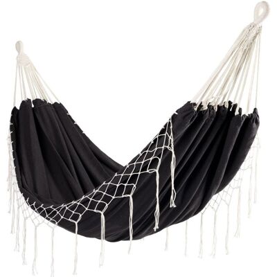Bauerkraft Dwuosobowy hamak ogrodowy bujak huśtawka leżak 200x150cm boho grafitowy Bauerkraft Dwuosobowy hamak ogrodowy bujak huśtawka leżak 200x150cm boho grafitowy