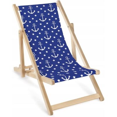 Allbag DZIECIĘCY LEŻAK DREWNIANY Niebieski w KOTWICE Plażowy Ogrodowy Balkonowy Allbag DZIECIĘCY LEŻAK DREWNIANY Niebieski w KOTWICE Plażowy Ogrodowy Balkonowy