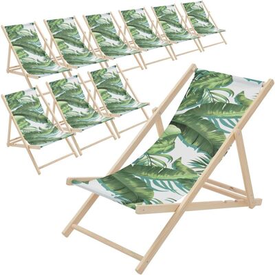 ECD Germany 10x lezak plazowy skladany tropical zielono-bialy drewniany do 120 kg z 3-stopniowa regulacja oparcia krzeslo relaksacyjne balkon taras .. ECD Germany 10x lezak plazowy skladany tropical zielono-bialy drewniany do 120 kg z 3-stopniowa regulacja oparcia krzeslo relaksacyjne balkon taras ..