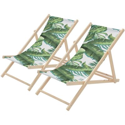 ECD Germany 2x lezak plazowy skladany tropical zielono-bialy drewniany do 120 kg z 3-stopniowa regulacja oparcia krzeslo relaksacyjne balkon taras o.. ECD Germany 2x lezak plazowy skladany tropical zielono-bialy drewniany do 120 kg z 3-stopniowa regulacja oparcia krzeslo relaksacyjne balkon taras o..
