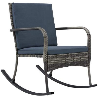 vidaXL Fotel bujany ogrodowy, polirattan, antracytowy vidaXL Fotel bujany ogrodowy, polirattan, antracytowy