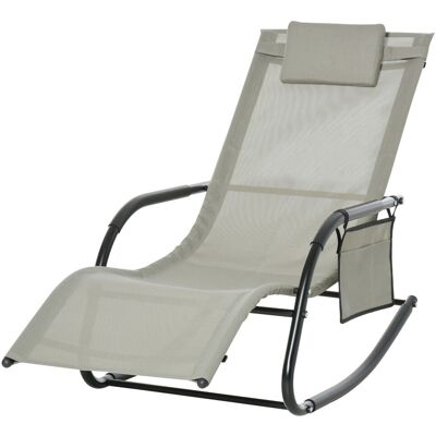 Fotel bujany Outsunny, huśtawka, krzesło ogrodowe, leżanka bujana, metalowa siatka, czarny + jasnoszary, 150 x 62 x 88 cm Fotel bujany Outsunny, huśtawka, krzesło ogrodowe, leżanka bujana, metalowa siatka, czarny + jasnoszary, 150 x 62 x 88 cm