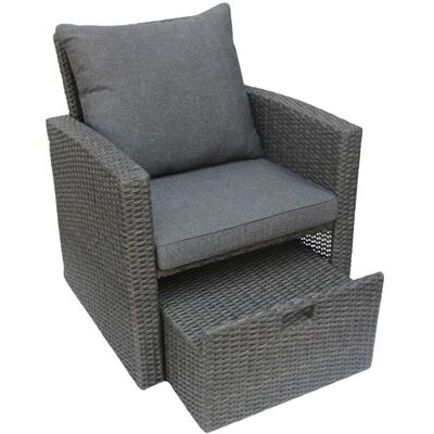 Fotel Linde Ogrodowy Z Ottomanem Szary 73X70X81 Cm Homla Fotel Linde Ogrodowy Z Ottomanem Szary 73X70X81 Cm Homla