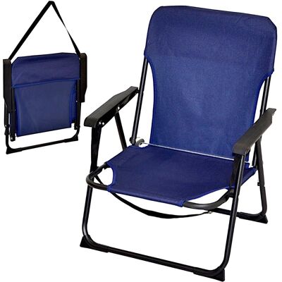 Koopman FOTEL TURYSTYCZNO PLAŻOWY Z PODŁOKIETNIKAMI 52X54X25/66CM SKŁADANY GRANATOWY REDCLIFFS Koopman FOTEL TURYSTYCZNO PLAŻOWY Z PODŁOKIETNIKAMI 52X54X25/66CM SKŁADANY GRANATOWY REDCLIFFS