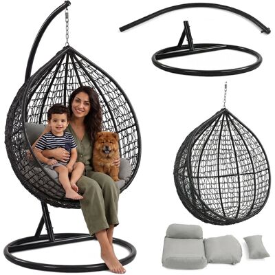 LAZYhome FOTEL WISZĄCY BUJANY OGRODOWY HUŚTAWKA KOSZ JAJO KOKON PREMIUM + PODUSZKI LAZYhome FOTEL WISZĄCY BUJANY OGRODOWY HUŚTAWKA KOSZ JAJO KOKON PREMIUM + PODUSZKI