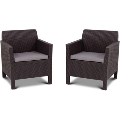 Fotele ogrodowe ALLIBERT Orlando Duo, brąz/taupe, 2 szt. Fotele ogrodowe ALLIBERT Orlando Duo, brąz/taupe, 2 szt.