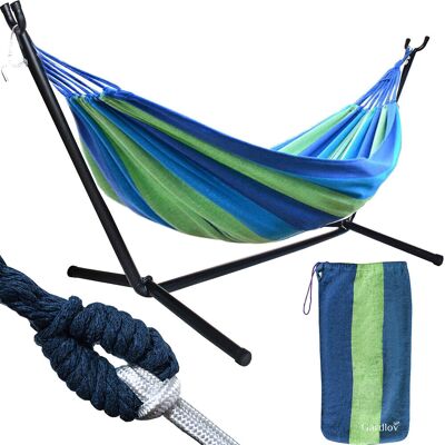 Hamak Gardlov z Ramą - 200x150 cm - Max 200 kg - Wewnątrz i na zewnątrz Hamak Gardlov z Ramą - 200x150 cm - Max 200 kg - Wewnątrz i na zewnątrz