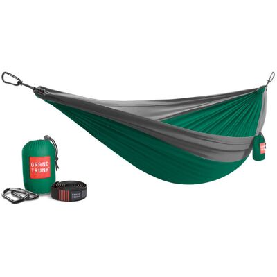 Hamak Grand Trunk Double Delux Parachute Nylon + Straps Green/charcoal Hamak Grand Trunk Double Delux Parachute Nylon + Straps Green/charcoal