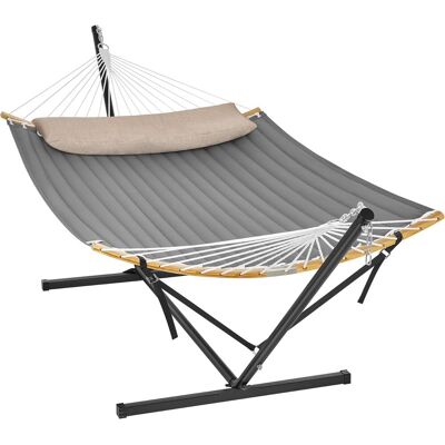 Hamak Ogrodowy Ze Stelażem z drążkiem Songmics szary 200 kg 335 x 140 cm Hamak Ogrodowy Ze Stelażem z drążkiem Songmics szary 200 kg 335 x 140 cm