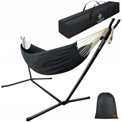 Hamak Z Drążkiem Kesser Czarny 200 Kg 220 X 150 Hamak Z Drążkiem Kesser Czarny 200 Kg 220 X 150