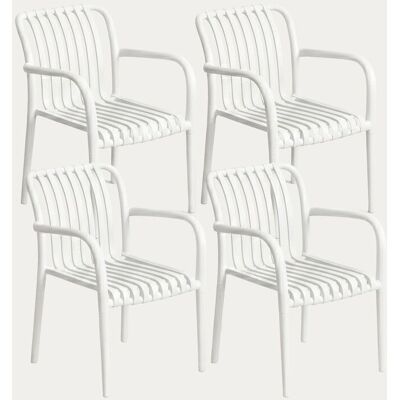 HOMLA Zestaw 4 krzeseł VALORO ogrodowych białych 54,5x58,5x81 cm HOMLA Zestaw 4 krzeseł VALORO ogrodowych białych 54,5x58,5x81 cm