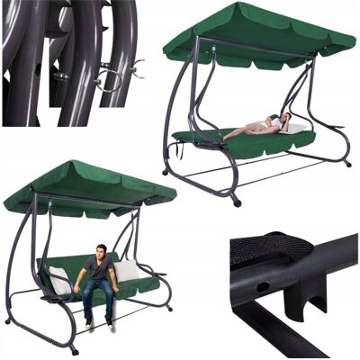 Inny producent Huśtawka 3 Osobowa 2w1 Ogrodowa Bujana Rozkładana 45 X 145 Cm SOLIDNA Inny producent Huśtawka 3 Osobowa 2w1 Ogrodowa Bujana Rozkładana 45 X 145 Cm SOLIDNA