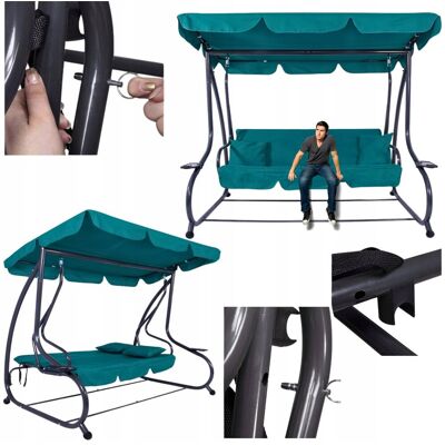 Inny producent Huśtawka 3 Osobowa Ogrodowa Bujana Rozkładana 2w1 45 X 145 Cm SOLIDNA Inny producent Huśtawka 3 Osobowa Ogrodowa Bujana Rozkładana 2w1 45 X 145 Cm SOLIDNA
