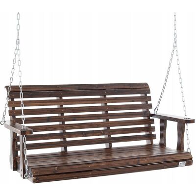 Vevor Huśtawka ogrodowa 140cm ławka wisząca 400kg na łańcuchach brązowa Vevor Huśtawka ogrodowa 140cm ławka wisząca 400kg na łańcuchach brązowa