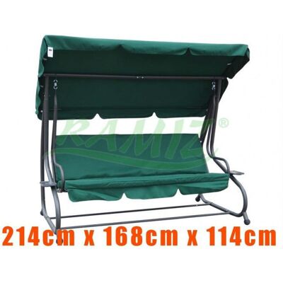 HUŚTAWKA OGRODOWA 2w1 Leżanka 3-4 osobowa 214cm x 168 cm x 114 cm ZIELEŃ RAMIZ HUŚTAWKA OGRODOWA 2w1 Leżanka 3-4 osobowa 214cm x 168 cm x 114 cm ZIELEŃ RAMIZ