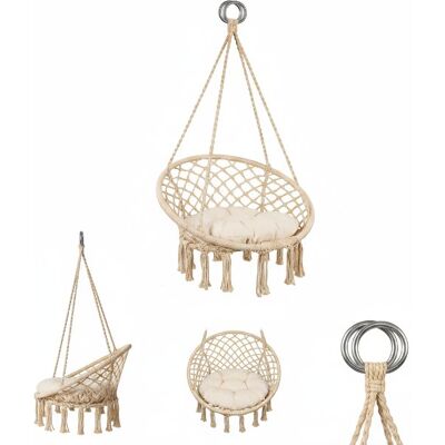 Inny producent HUŚTAWKA OGRODOWA FOTEL WISZĄCY GNIAZDO ECRU BOHO MAKRAMA 80CM Inny producent HUŚTAWKA OGRODOWA FOTEL WISZĄCY GNIAZDO ECRU BOHO MAKRAMA 80CM