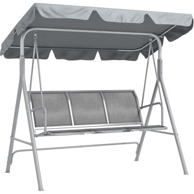 No Brand Huśtawka ogrodowa Outsunny 3-osobowa z dachem, metal srebrno-szary, 170x110x153 cm, idealny leżak do ogrodu i na taras No Brand Huśtawka ogrodowa Outsunny 3-osobowa z dachem, metal srebrno-szary, 170x110x153 cm, idealny leżak do ogrodu i na taras