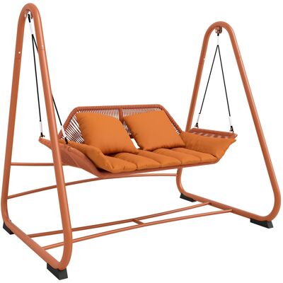 Huśtawka ogrodowa Outsunny Hollywood Swing z poduszkami, wisząca leżanka z ramą do ogrodu, balkon, 174 x 120 x 162 cm, metal, terakota Huśtawka ogrodowa Outsunny Hollywood Swing z poduszkami, wisząca leżanka z ramą do ogrodu, balkon, 174 x 120 x 162 cm, metal, terakota