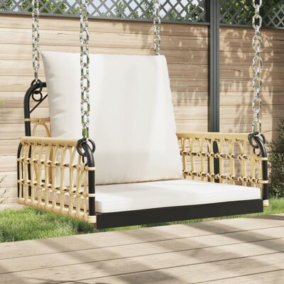 VMP Huśtawka z poduszkami, 63x58x39 cm, polirattan i stal VMP Huśtawka z poduszkami, 63x58x39 cm, polirattan i stal