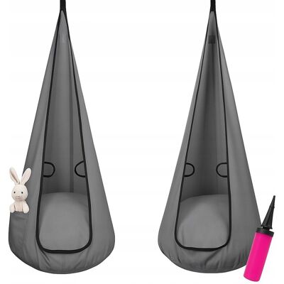 Inny producent Kokon HUŚTAWKA OGRODOWA HAMAK Fotel WISZĄCY +PODUSZKA POMPKA SZARY Kieszeń Inny producent Kokon HUŚTAWKA OGRODOWA HAMAK Fotel WISZĄCY +PODUSZKA POMPKA SZARY Kieszeń