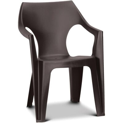 Allibert Krzesło plastikowe Dante Low back, brązowe, 57x57x79 cm Allibert Krzesło plastikowe Dante Low back, brązowe, 57x57x79 cm