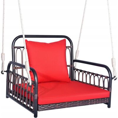 Inny producent Ławka Fotel Wiszący Ogrodowy Wytrzymały Huśtawka Drewniana do 180kg 80x65cm Inny producent Ławka Fotel Wiszący Ogrodowy Wytrzymały Huśtawka Drewniana do 180kg 80x65cm