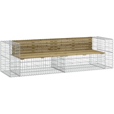 VMP Ławka ogrodowa z gabionem, 244x71x65,5 cm, impregnowana sosna VMP Ławka ogrodowa z gabionem, 244x71x65,5 cm, impregnowana sosna