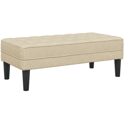 Ławka vidaXL Kremowa 113x57x39 cm Tkanina Ławka vidaXL Kremowa 113x57x39 cm Tkanina