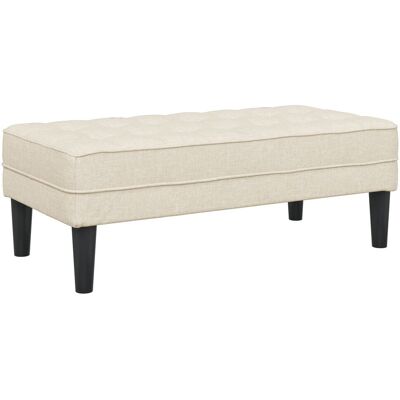 Vidaxl Beżowa len 113x57x39 cm Ławka - Meble Vidaxl Beżowa len 113x57x39 cm Ławka - Meble