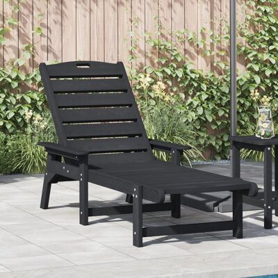 vidaXL Leżak Czarny 53x162x98.5 cm HDPE vidaXL Leżak Czarny 53x162x98.5 cm HDPE