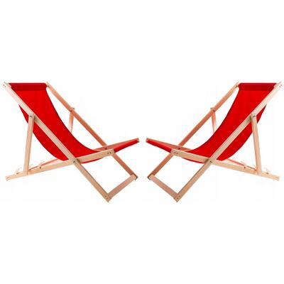 WOODOK Leżak Drewniany 2szt Leżaki Plażowe Ogrodowe WOODOK Leżak Drewniany 2szt Leżaki Plażowe Ogrodowe