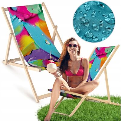 Allbag Leżak Drewniany ABSTRAKCJA KOLOROWA FARBA Ogrodowy Plażowy Bukowy Allbag Leżak Drewniany ABSTRAKCJA KOLOROWA FARBA Ogrodowy Plażowy Bukowy