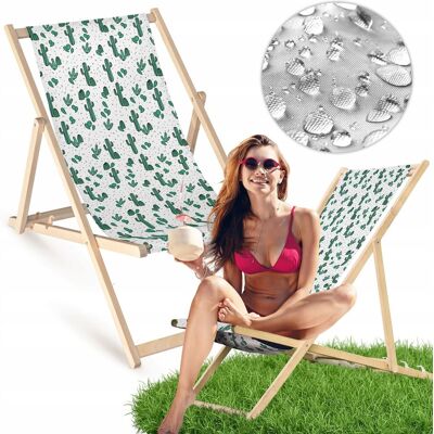 Allbag Leżak Drewniany BIAŁY W KAKTUSY Balkonowy Ogrodowy Plażowy Allbag Leżak Drewniany BIAŁY W KAKTUSY Balkonowy Ogrodowy Plażowy